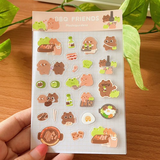 BBQ Friends Transparent Sticker Sheet