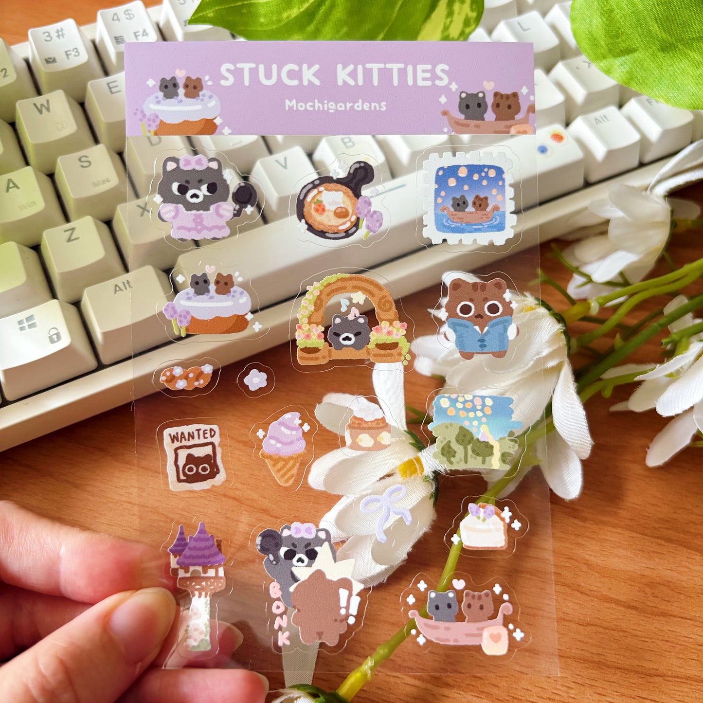 Stuck Kitties Transparent Sticker Sheet