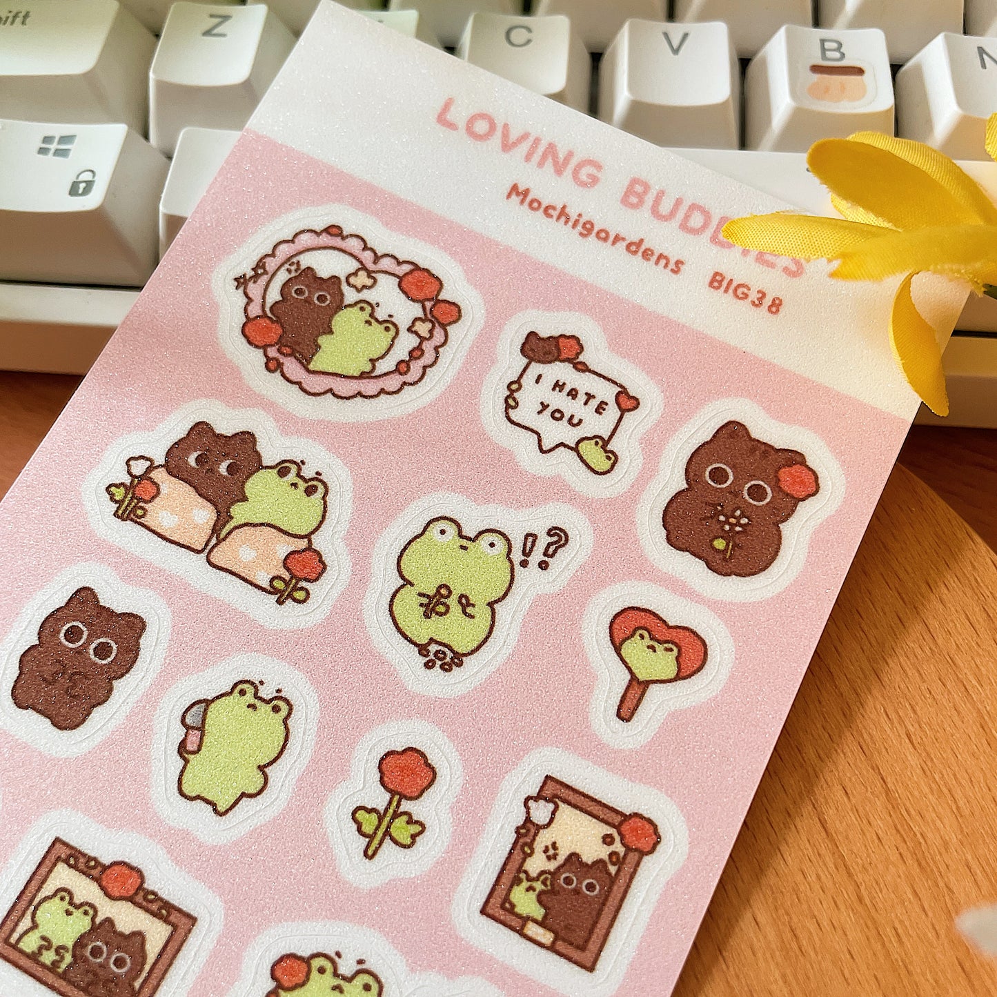 Loving Buddies Vinyl Glitter Sticker Sheet