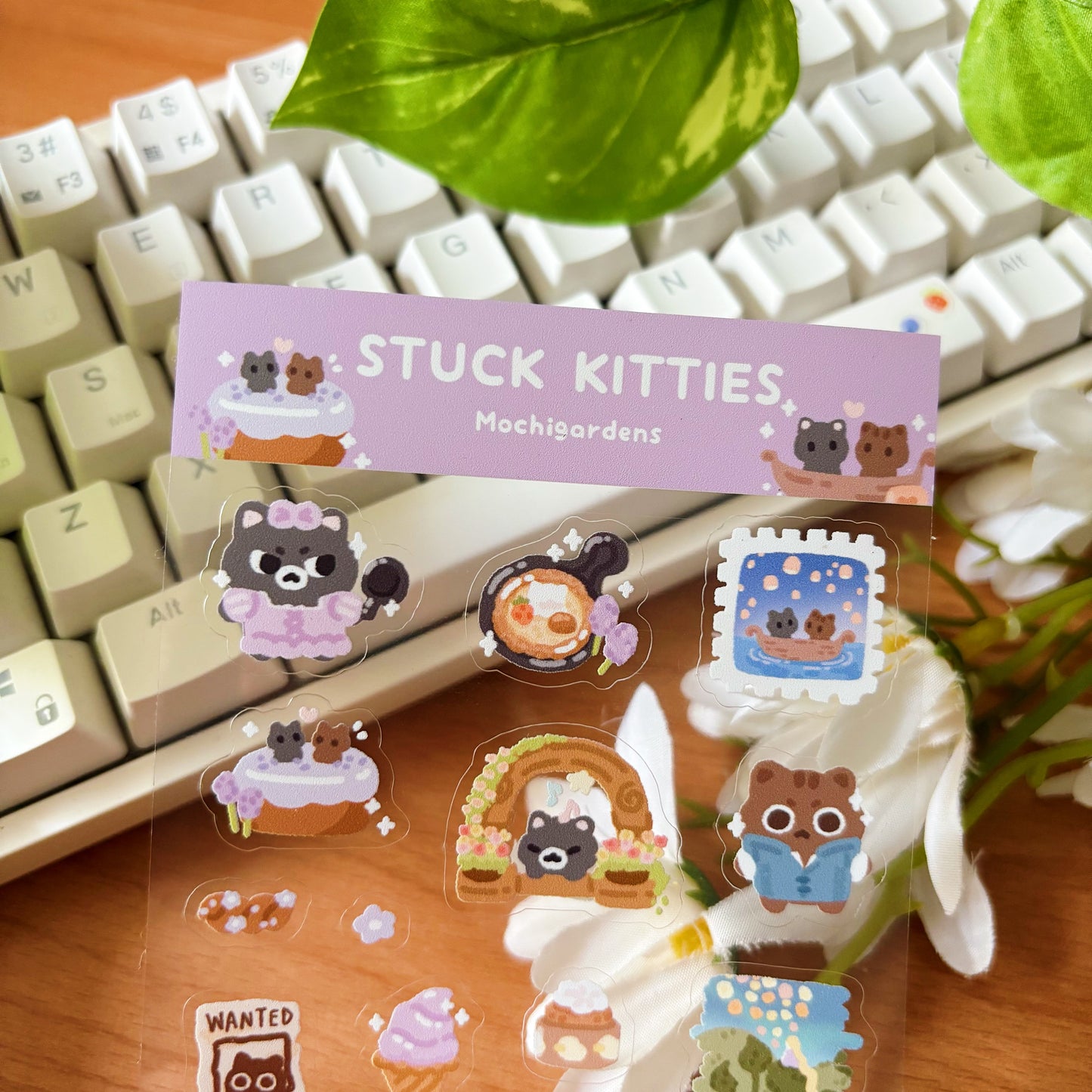Stuck Kitties Transparent Sticker Sheet