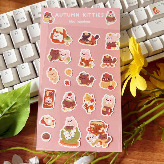 Autumn Kitties Sticker Sheet