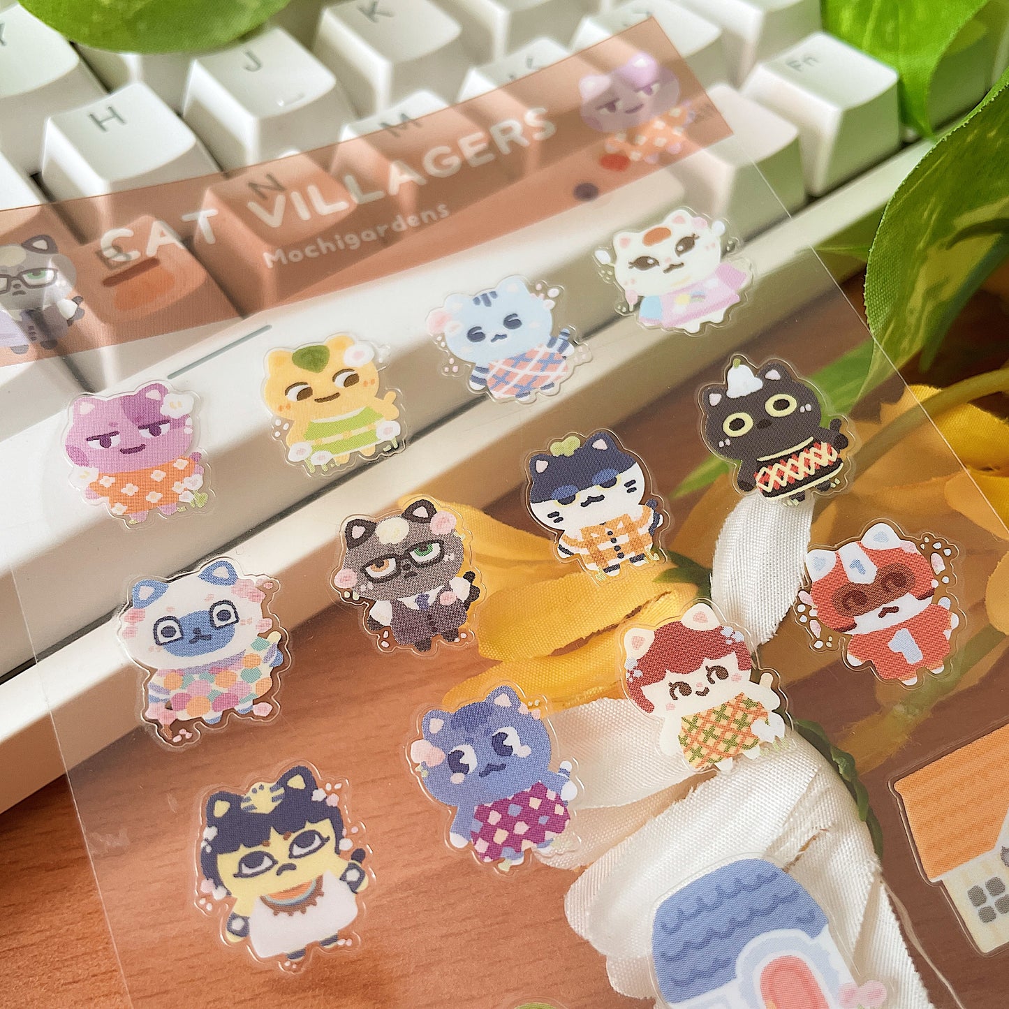 Cat Villagers Transparent Sticker Sheet