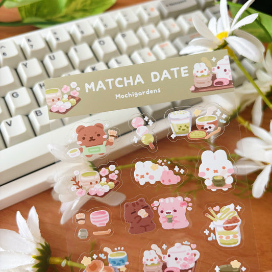 Matcha Date Transparent Sticker Sheet