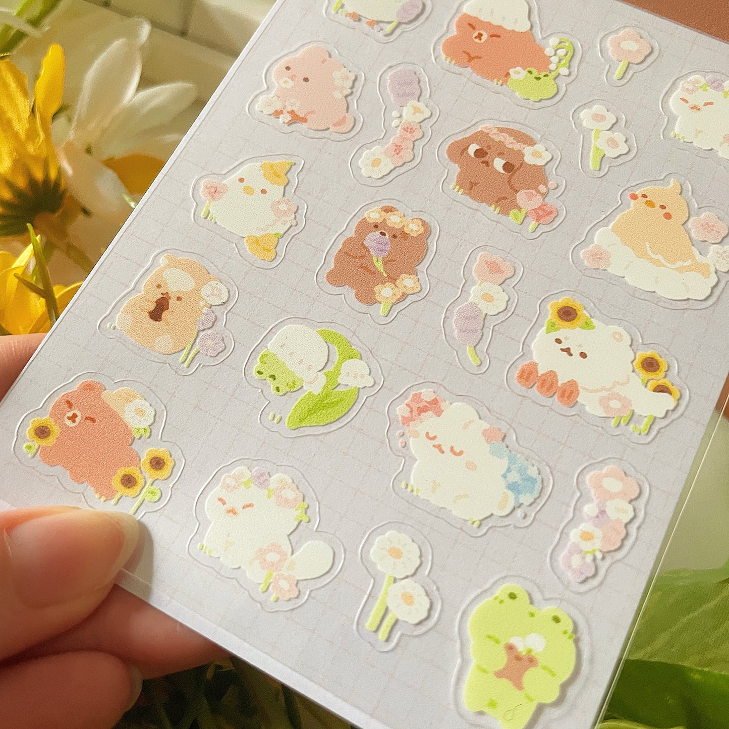 Flower Buddies Transparent Sticker Sheet