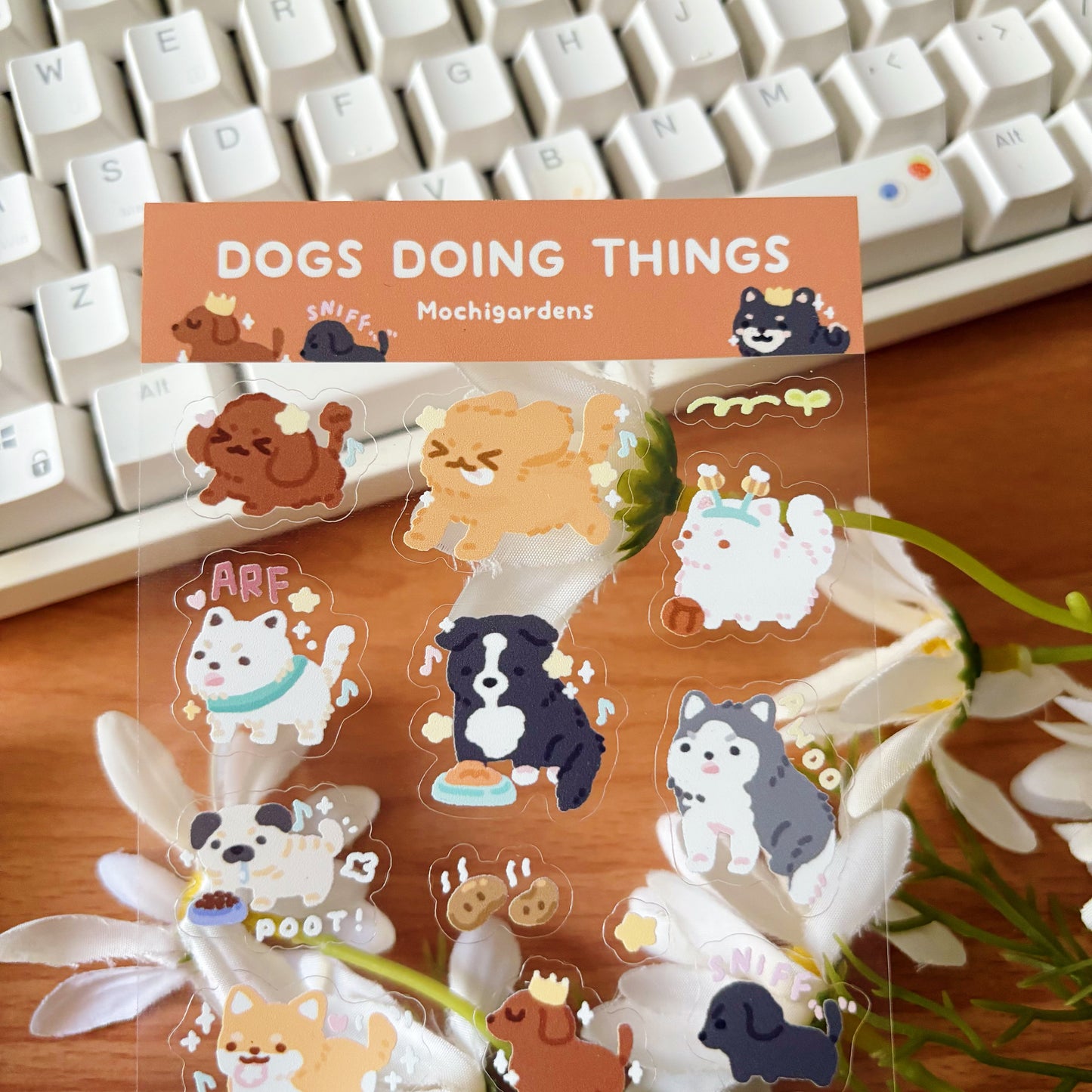 Dogs Doing Things Transparent Sticker Sheet