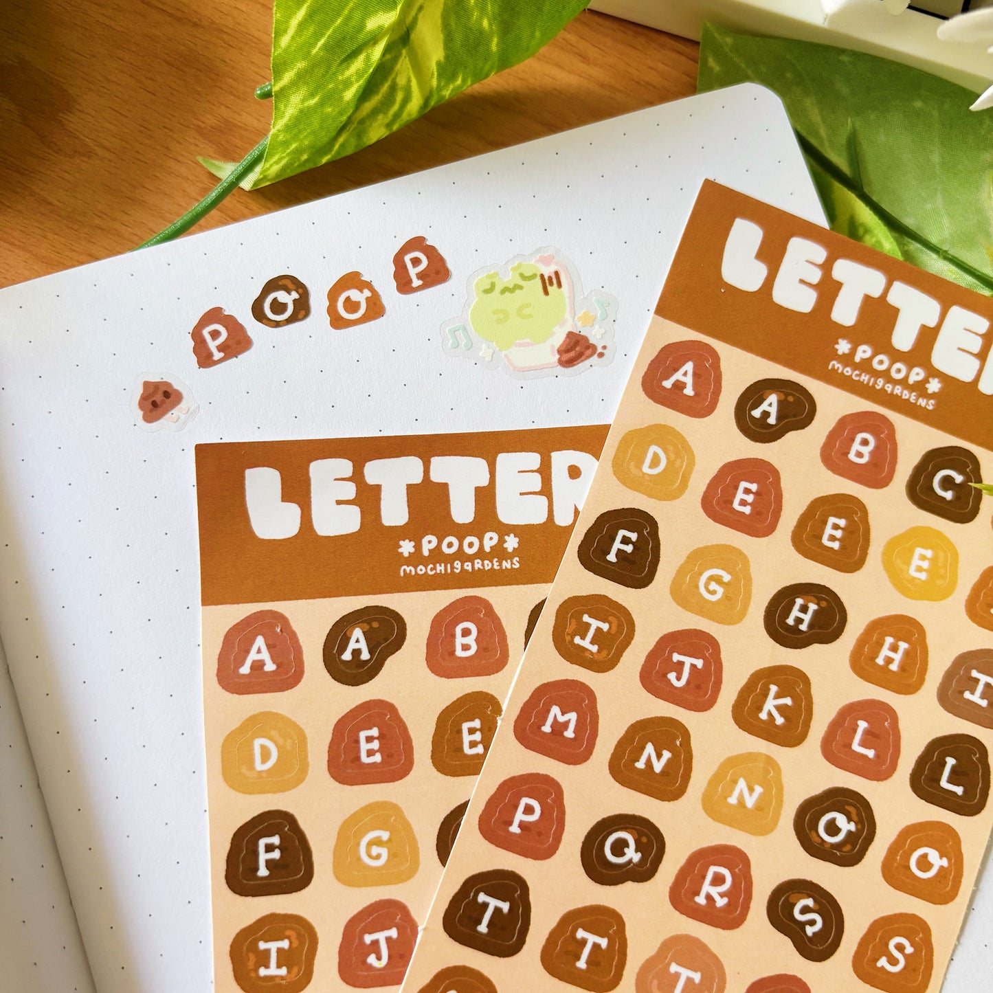 Poop Letters Journalling Vinyl Sticker Sheet