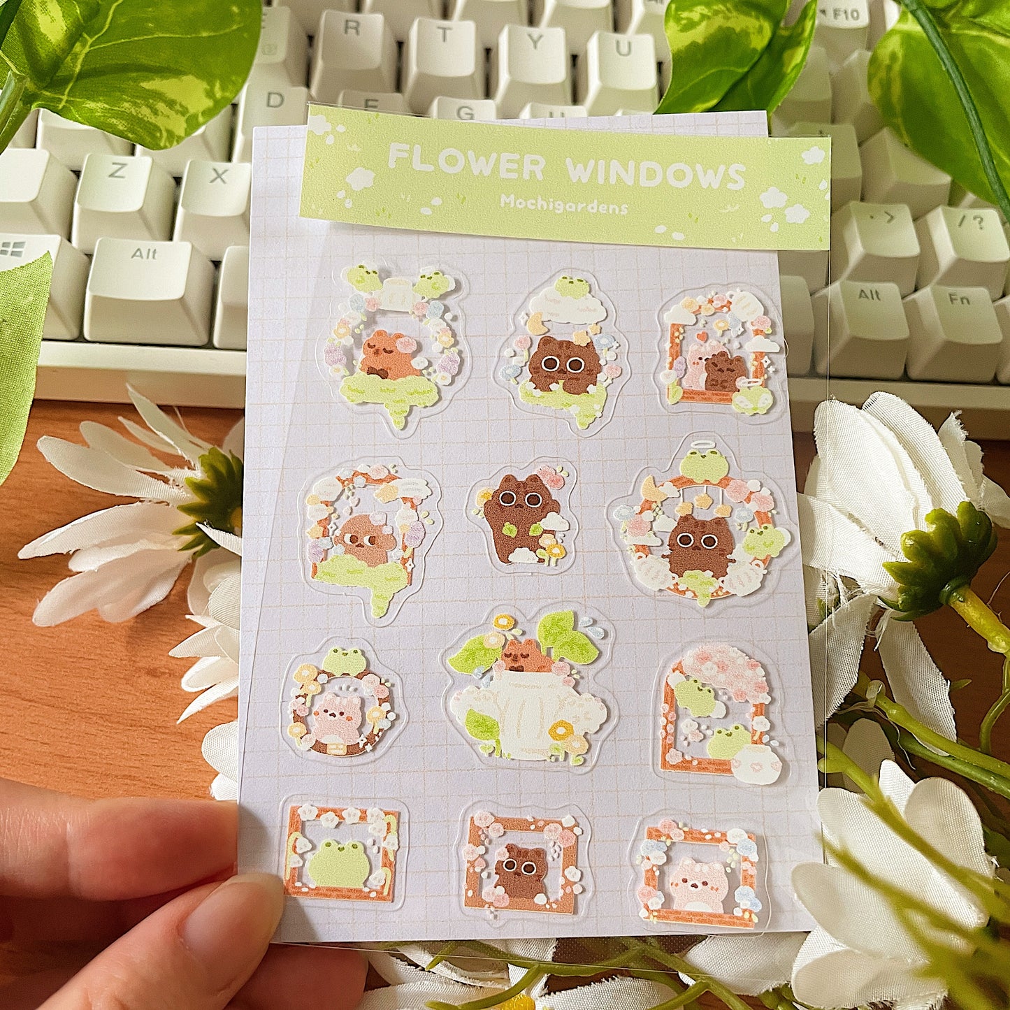 Flower Windows Transparent Sticker Sheet