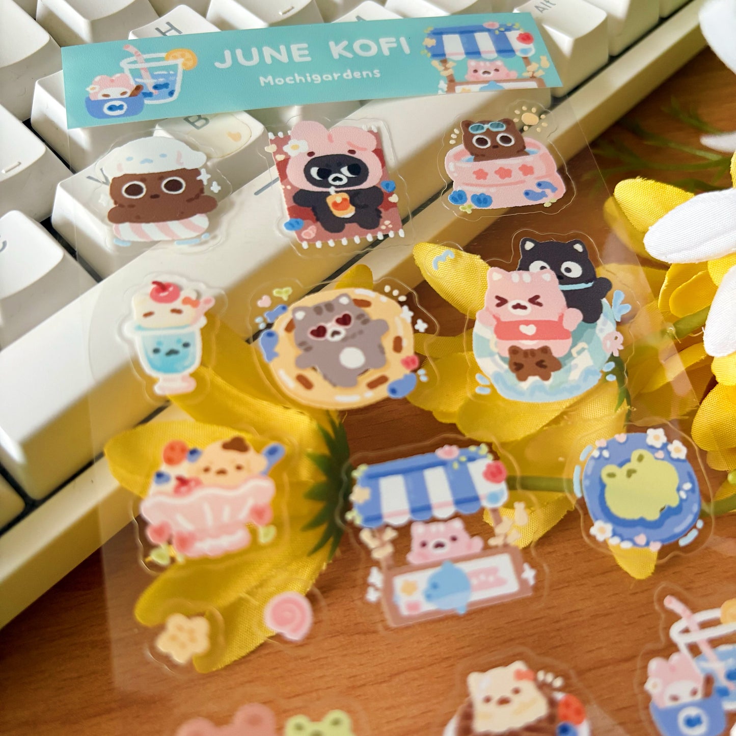 June Ko-Fi Sticker Sheet + Print Set - Ocean (Also available individually)