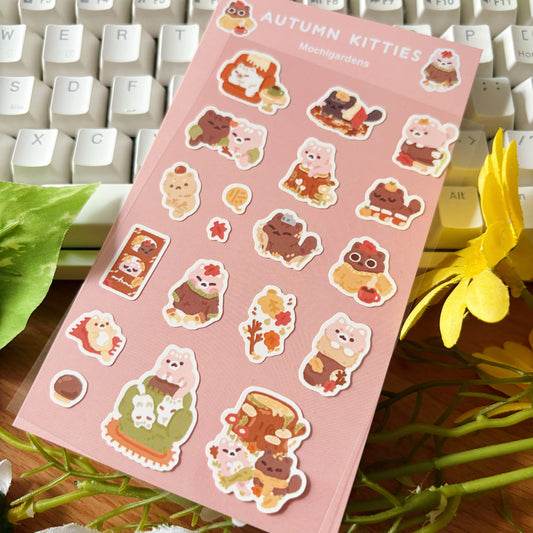 Autumn Kitties Sticker Sheet