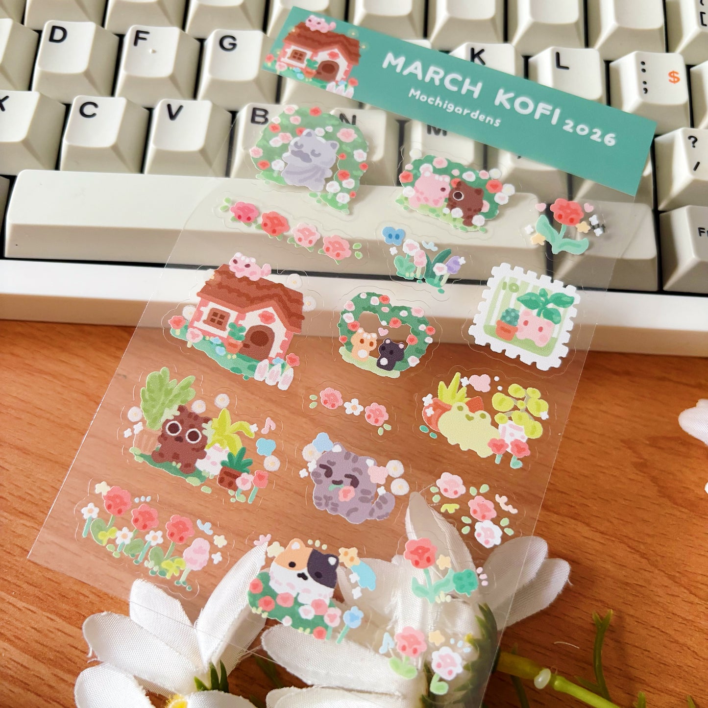 March Ko-Fi Sticker Sheet + Print Set - Secret Garden (Also available individually)