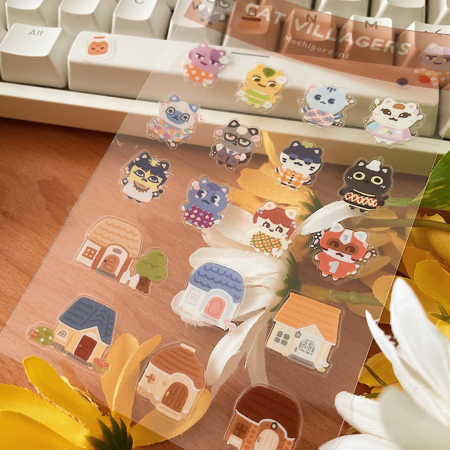 Cat Villagers Transparent Sticker Sheet