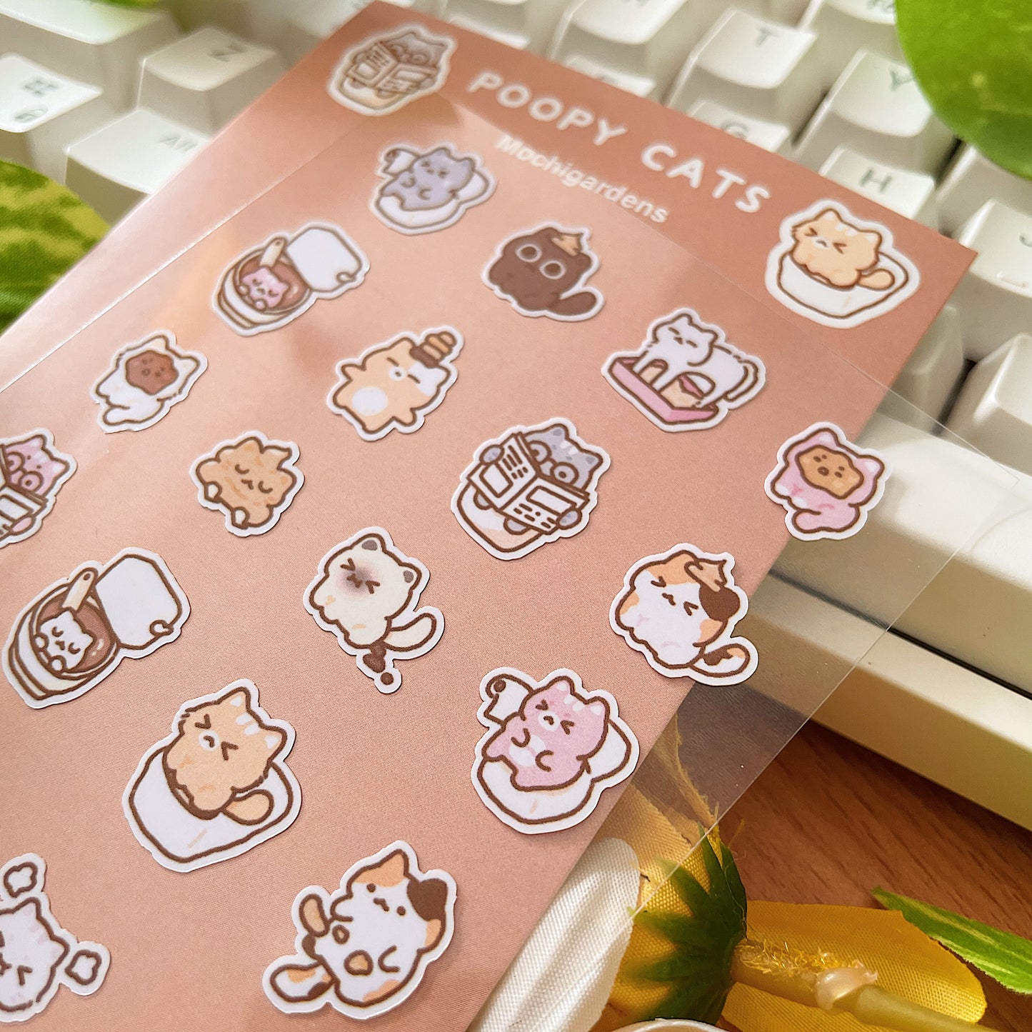 Poopy Cats Transparent Sticker Sheet