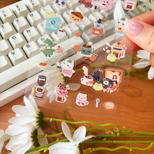 Coffee Date Transparent Sticker Sheet