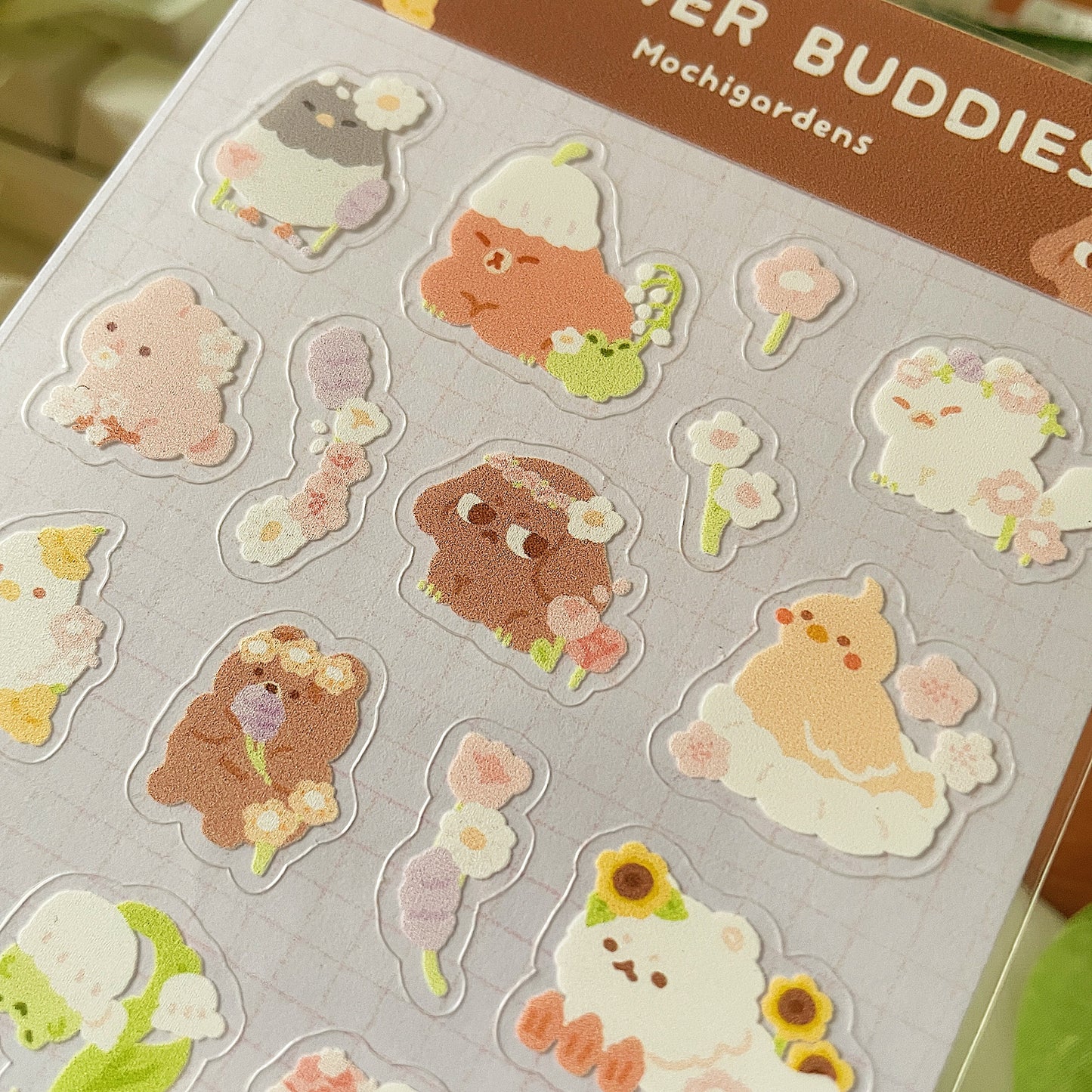 Flower Buddies Transparent Sticker Sheet