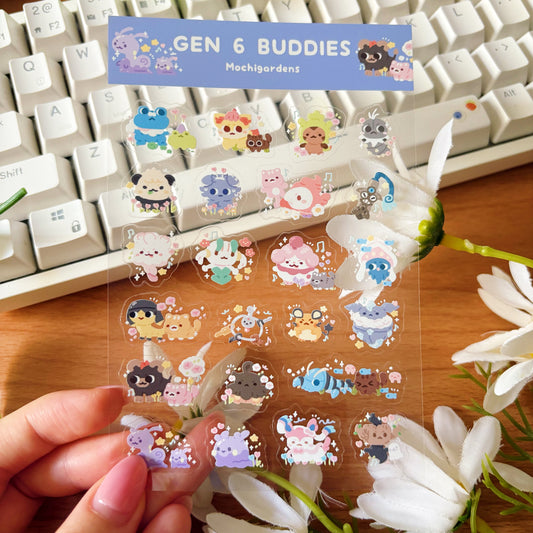 Gen 6 Buddies Transparent Sticker Sheet