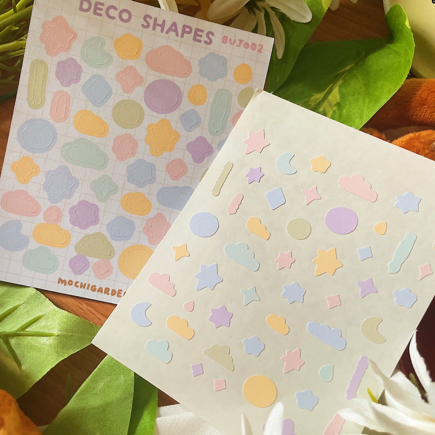 Deco Shapes Sticker Sheet - Pastel