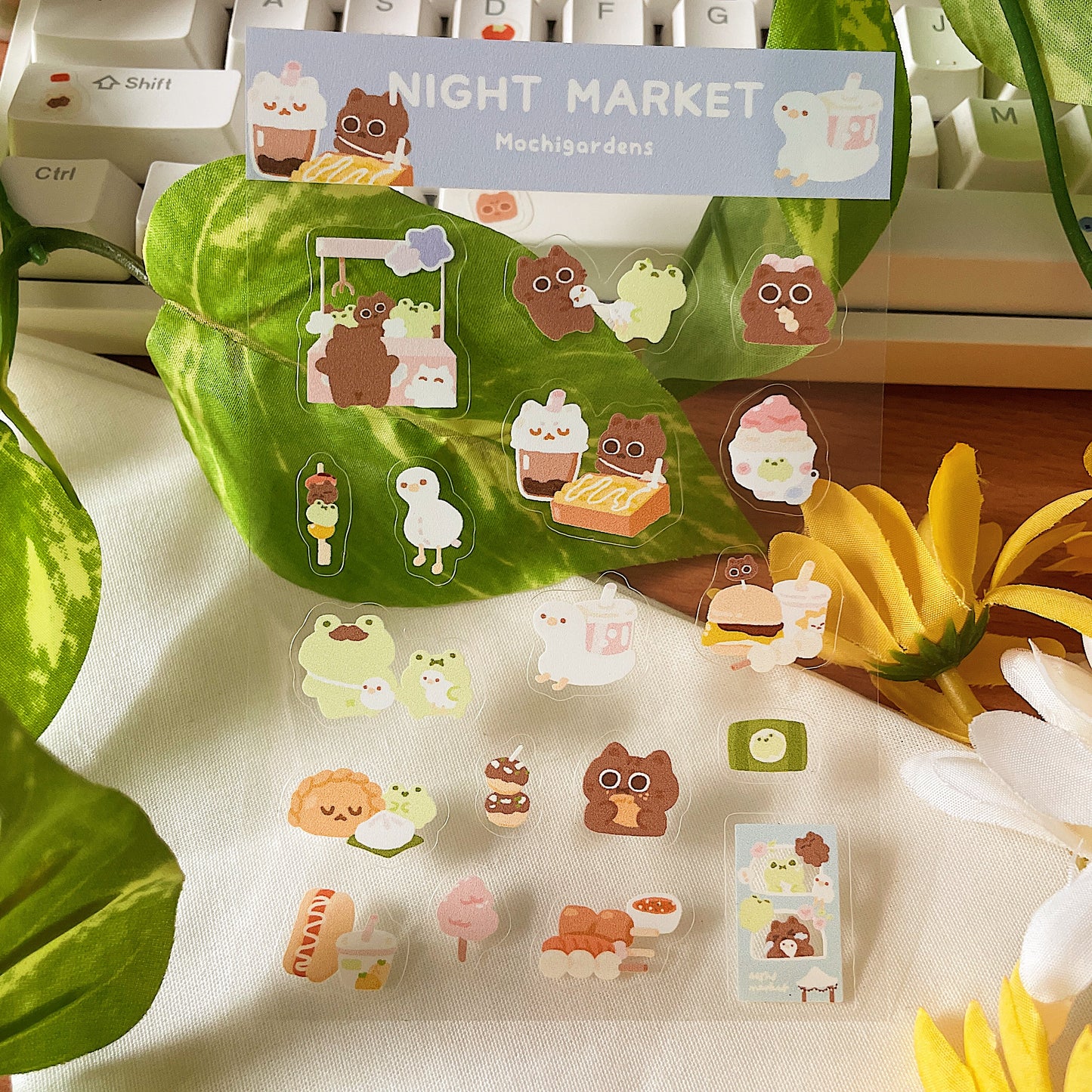 Night Market Transparent Sticker Sheet