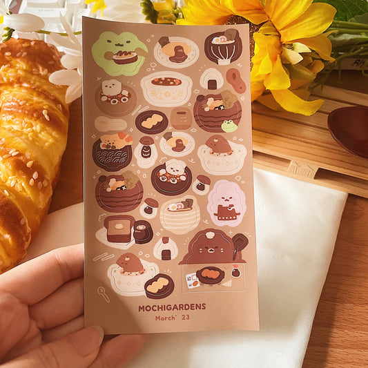 March Ko-Fi Sticker Sheet'23 - Japanese Food *Waterproof