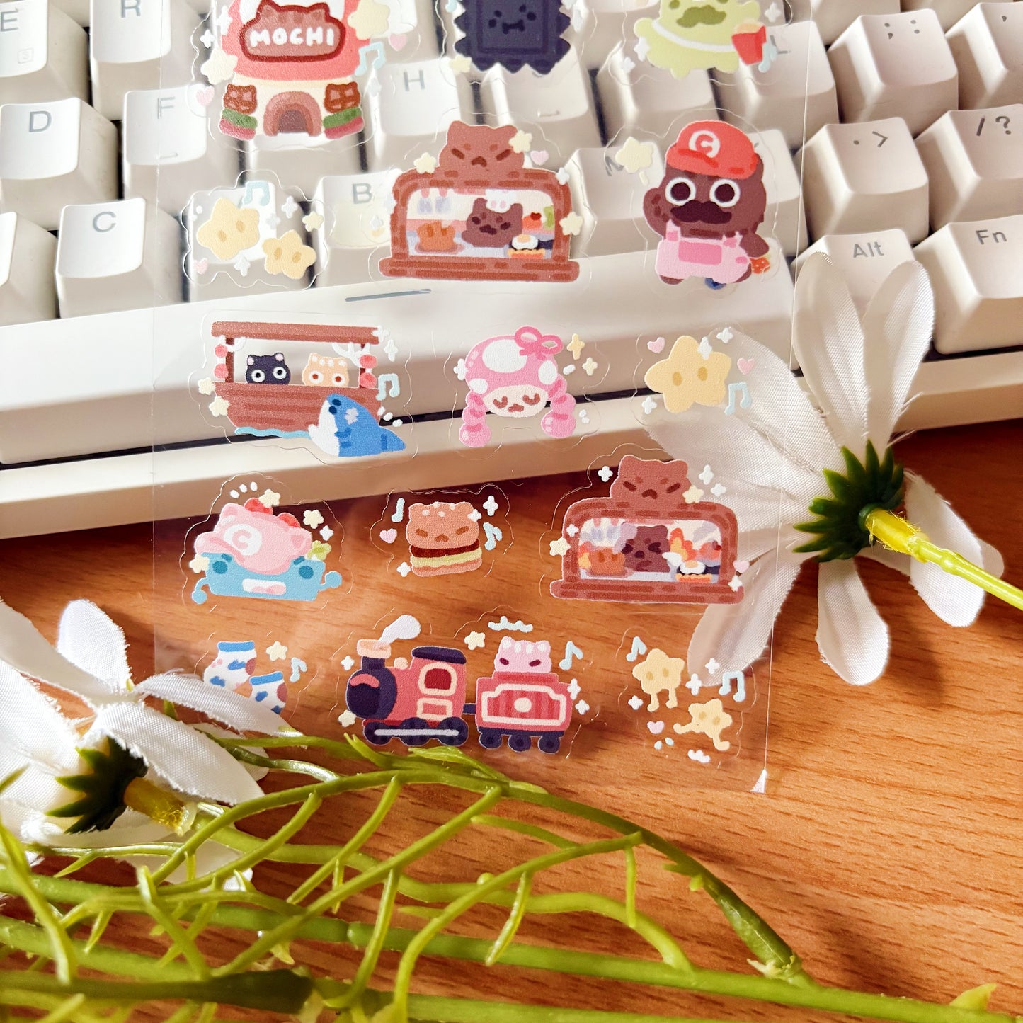 Mochi World Transparent Sticker Sheet
