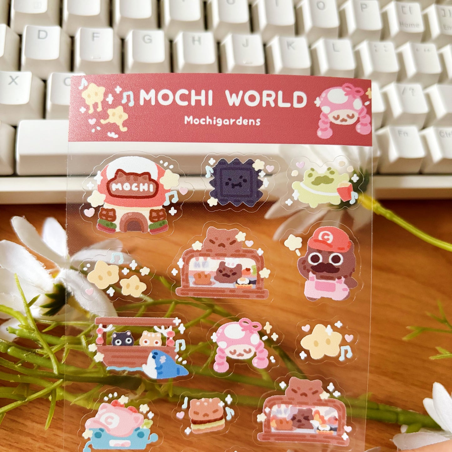 Mochi World Transparent Sticker Sheet