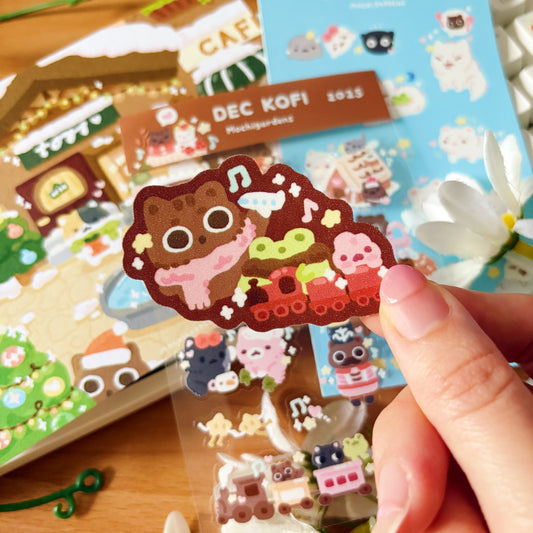 December Ko-Fi Sticker Sheet + Print Set - Cozy Winter (Also available individually)