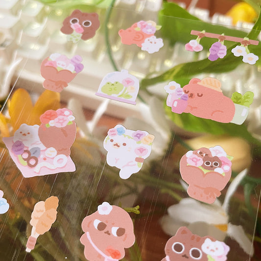 Flower Market Transparent Sticker Sheet