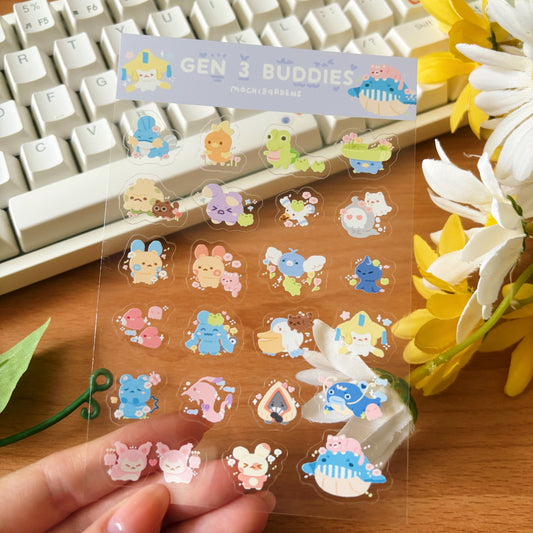 Gen 3 Buddies Transparent Sticker Sheet