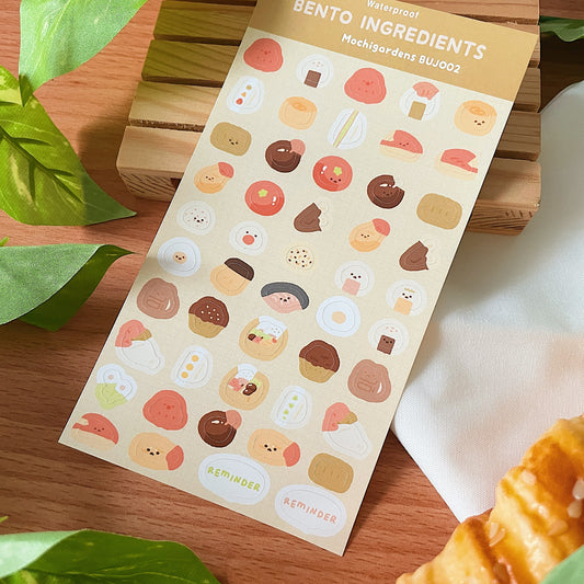 Bento Ingredients Journalling Sticker Sheet *Waterproof