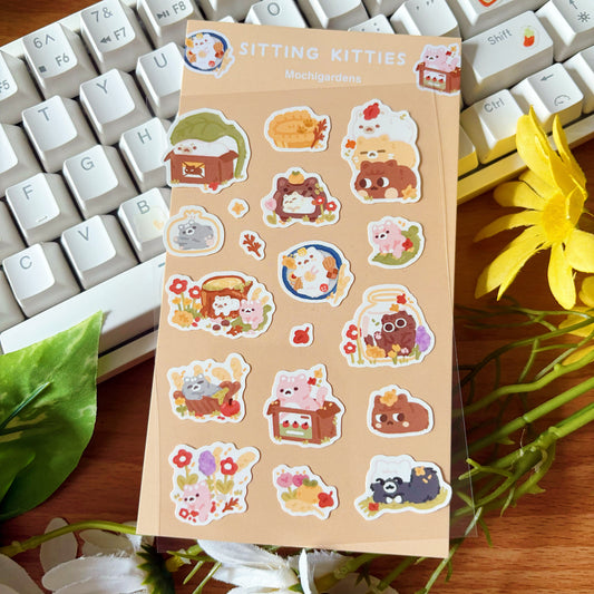 Sitting Kitties Sticker Sheet