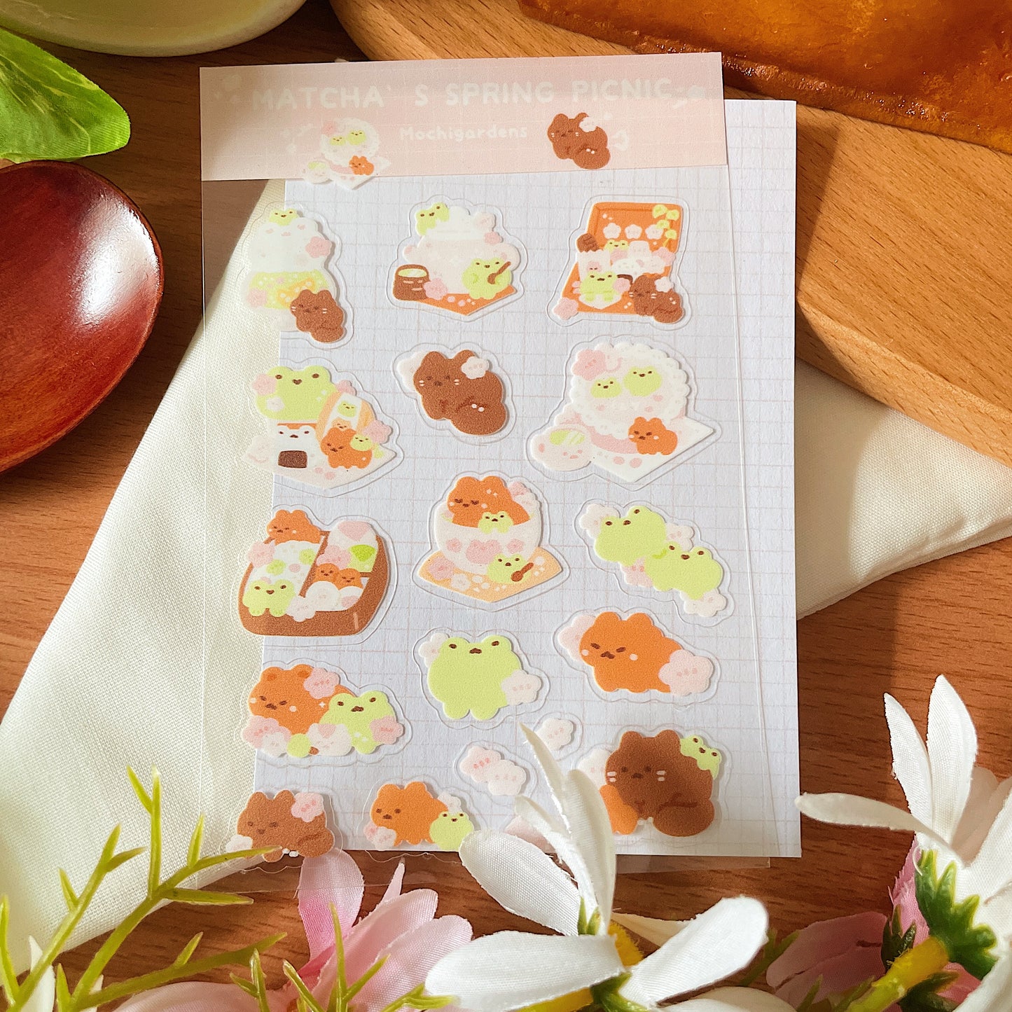 Matcha's Spring Picnic Transparent Sticker Sheet