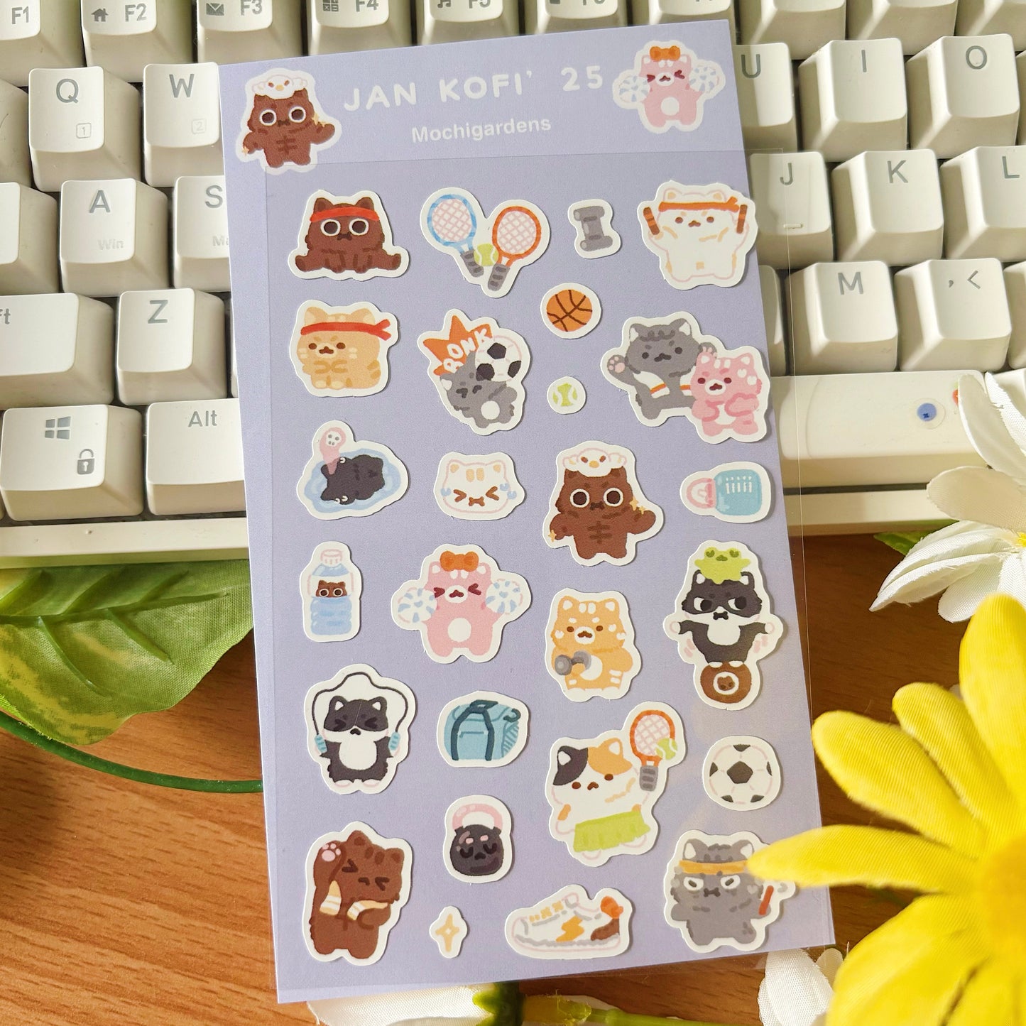 January Ko-Fi Sticker Sheet + Print Set - Exercise (Also available individually)