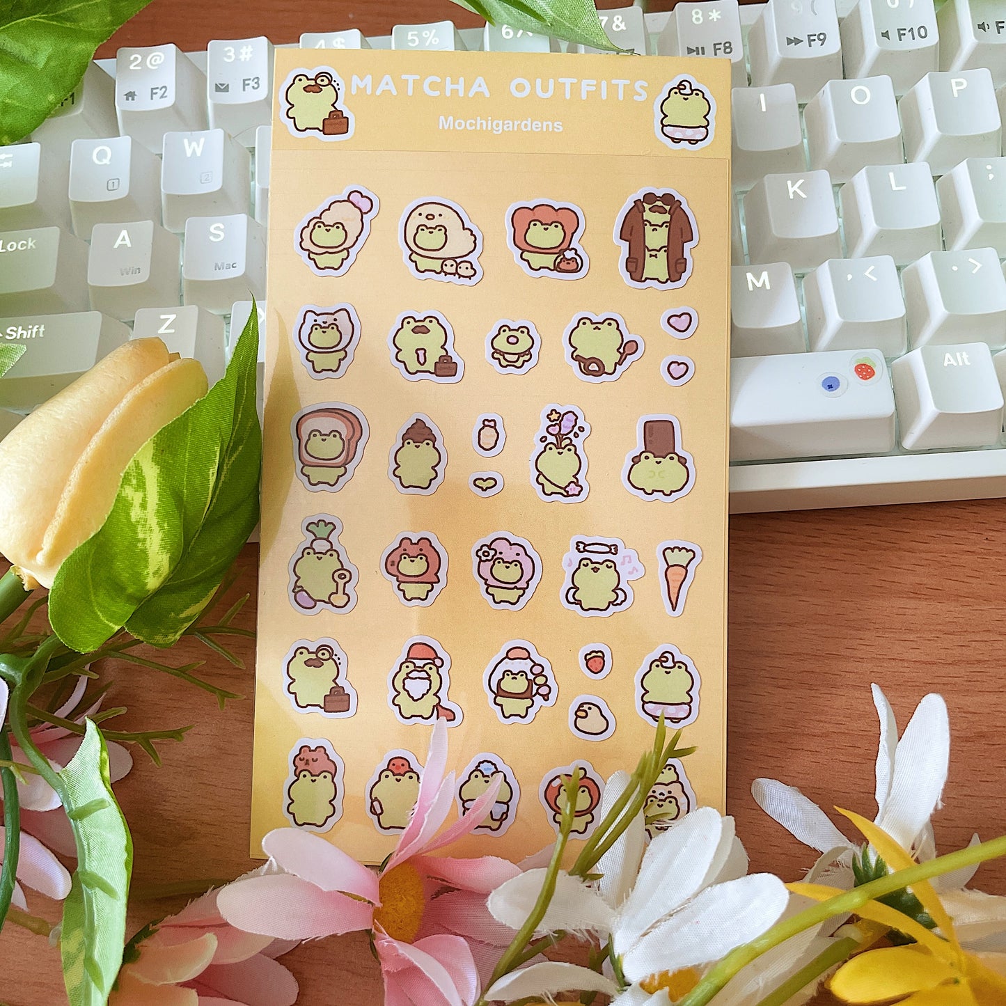 Matcha Outfits Transparent Sticker Sheet