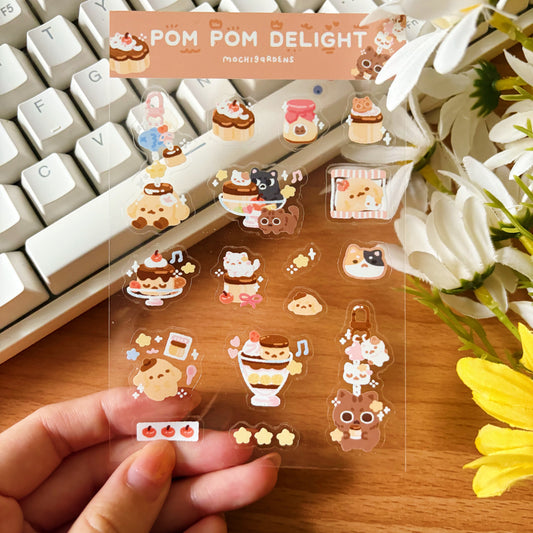 Pom Pom Delight Transparent Sticker Sheet