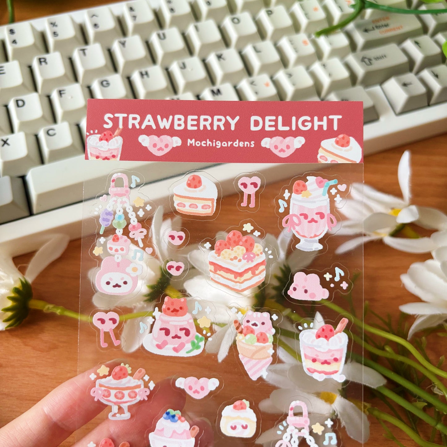 Strawberry Delight Transparent Sticker Sheet