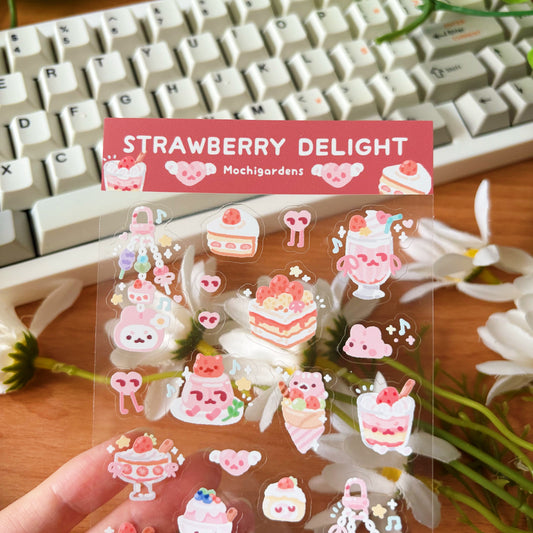 Strawberry Delight Transparent Sticker Sheet