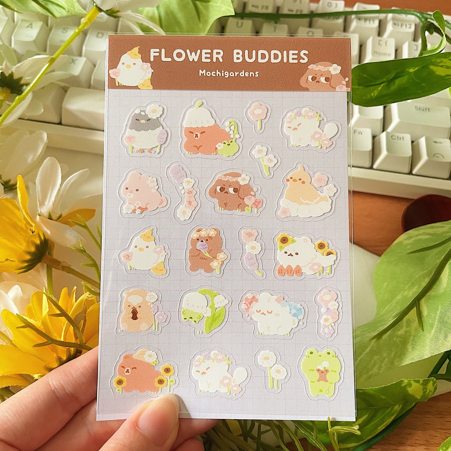 Flower Buddies Transparent Sticker Sheet