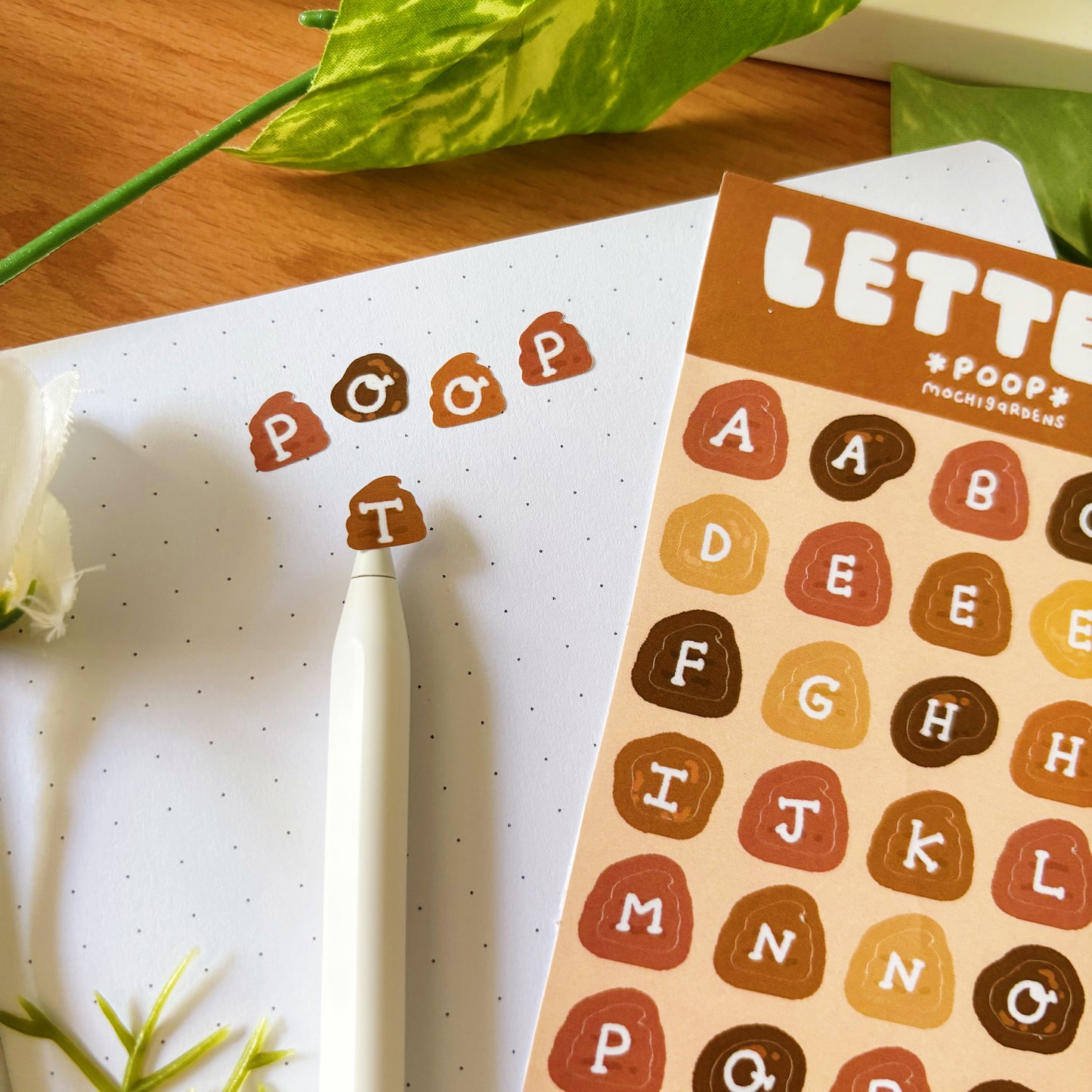 Poop Letters Journalling Vinyl Sticker Sheet