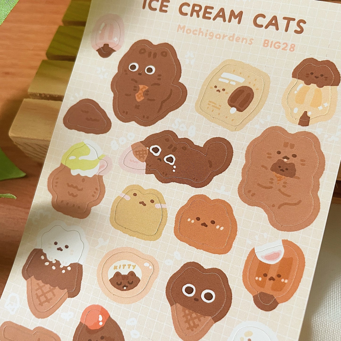 Ice Cream Cats Sticker Sheet *Waterproof