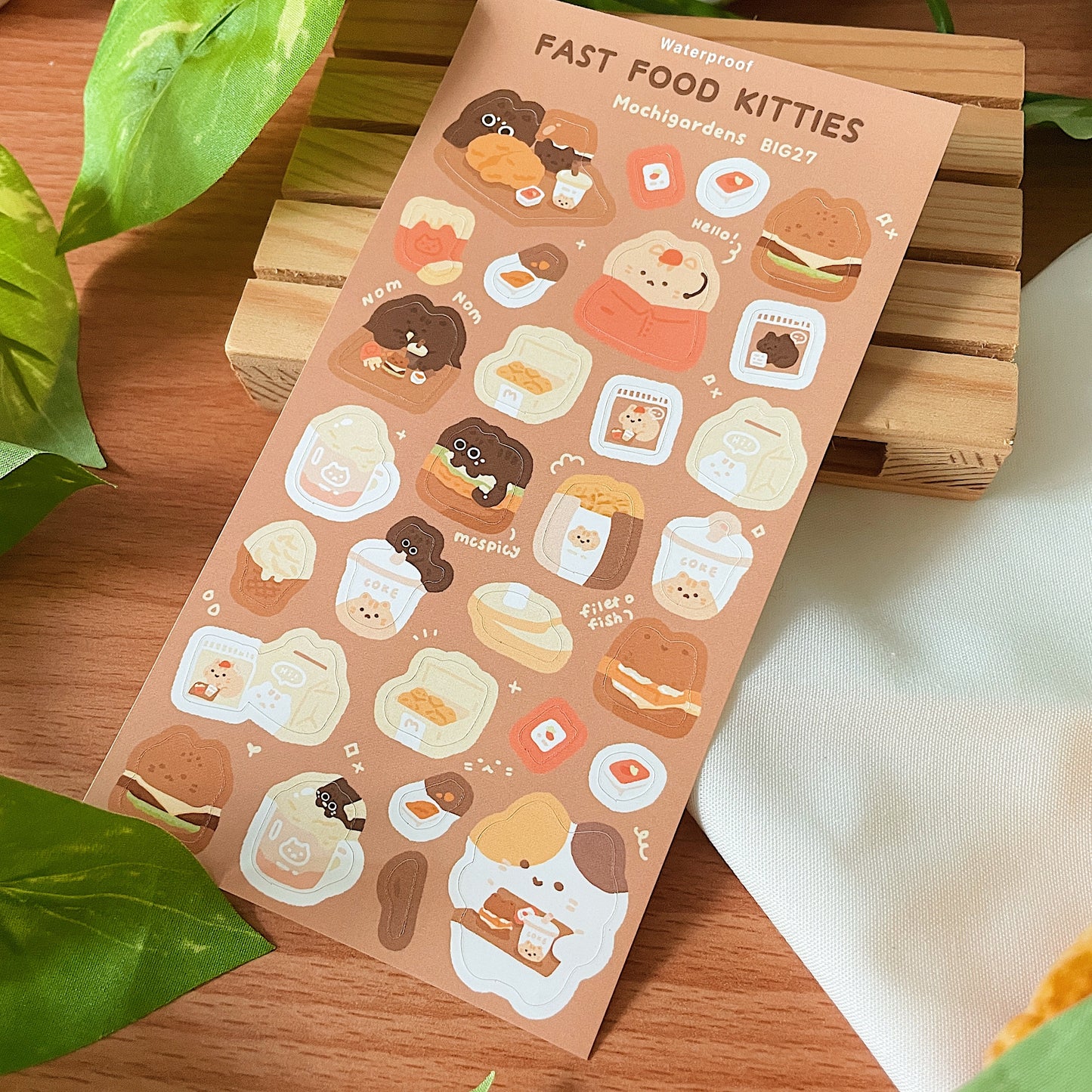 Fast Food Kitties Sticker Sheet *Waterproof