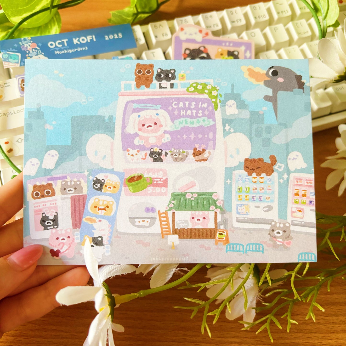 October Ko-Fi Sticker Sheet + Print Set - Gachapon (Also available individually)
