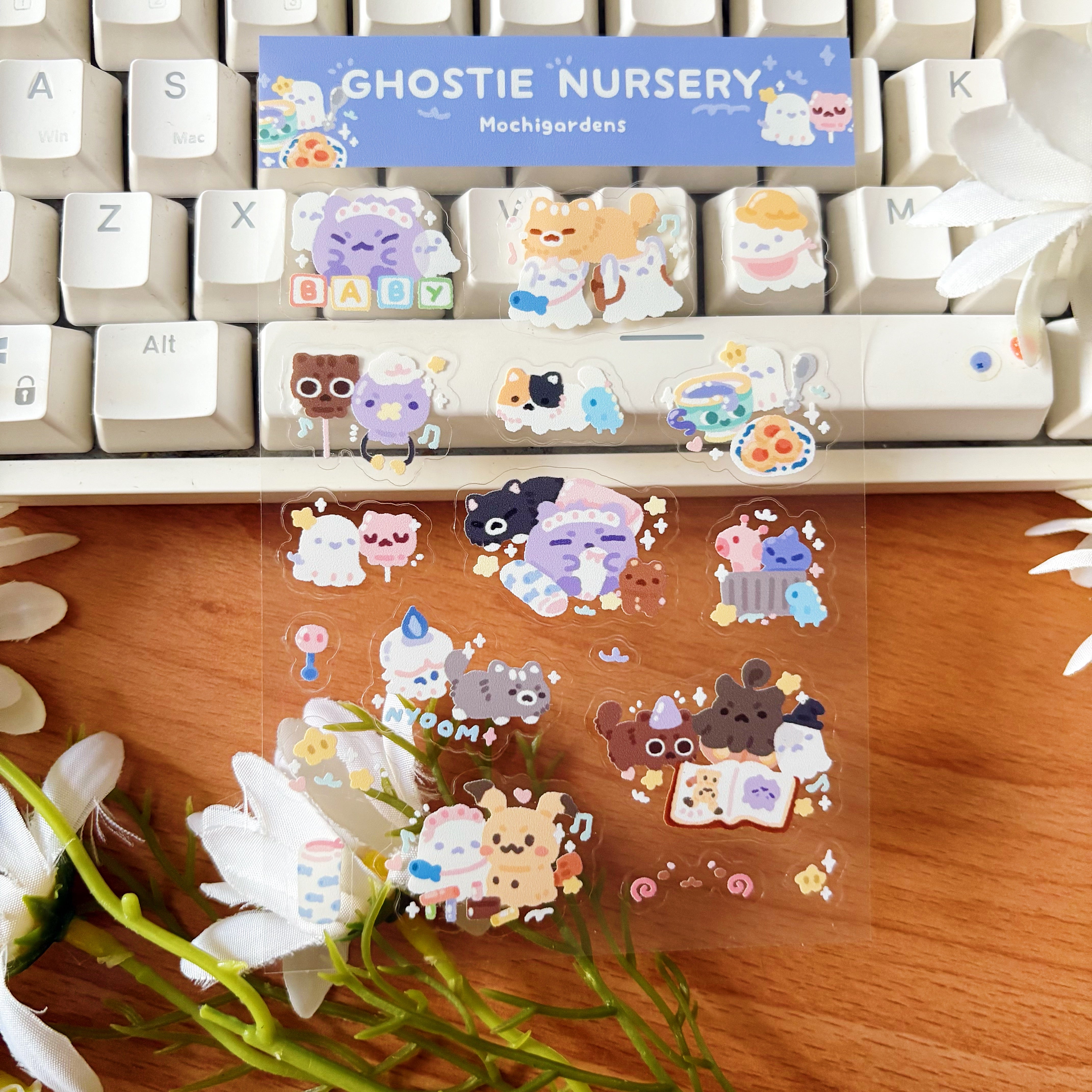 Ghostie Nursery Transparent Sticker Sheet – Mochigardens Store