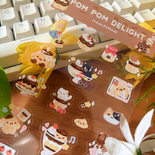 Pom Pom Delight Transparent Sticker Sheet