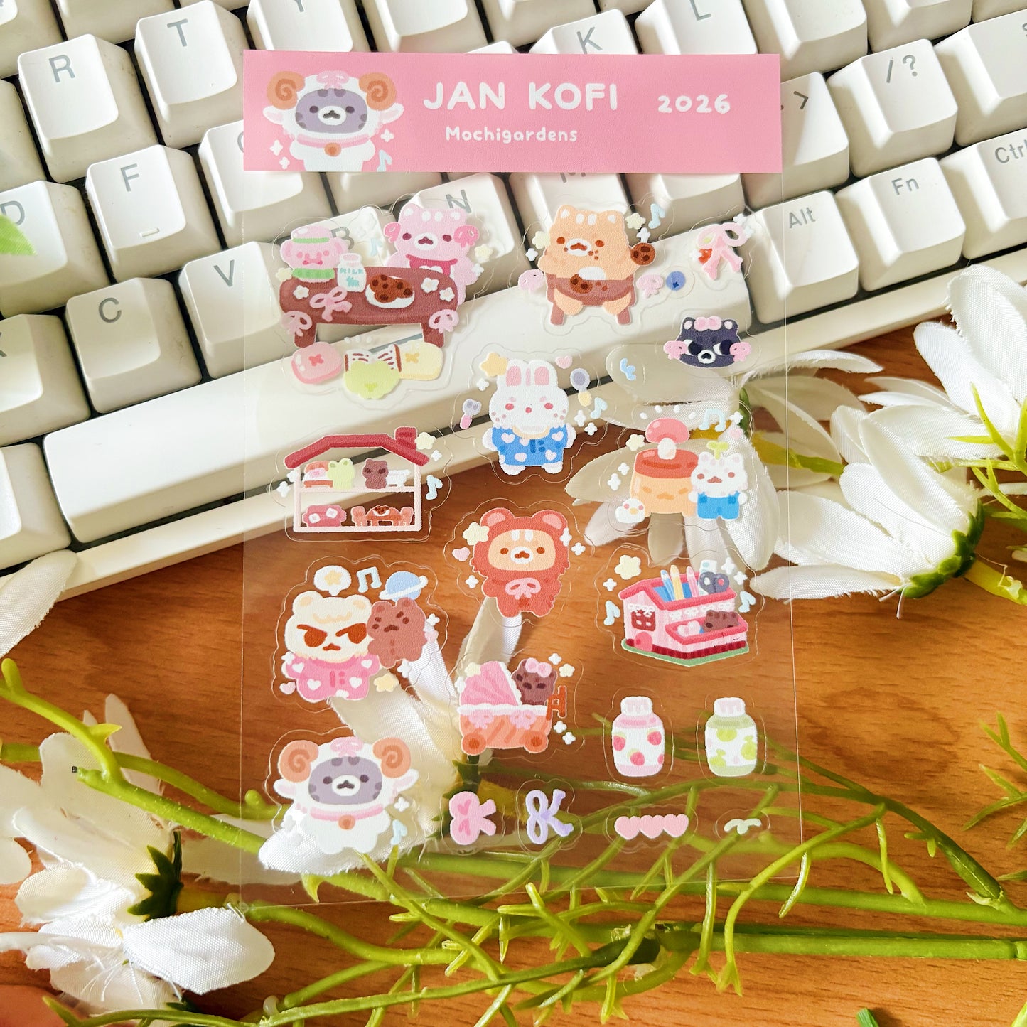 January Ko-Fi Sticker Sheet + Print Set - Kindergarten (Also available individually)