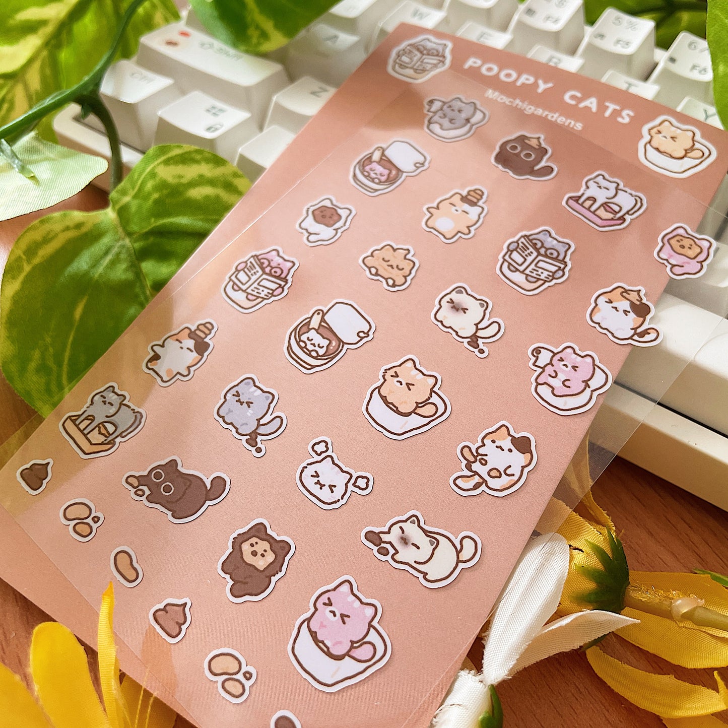 Poopy Cats Transparent Sticker Sheet