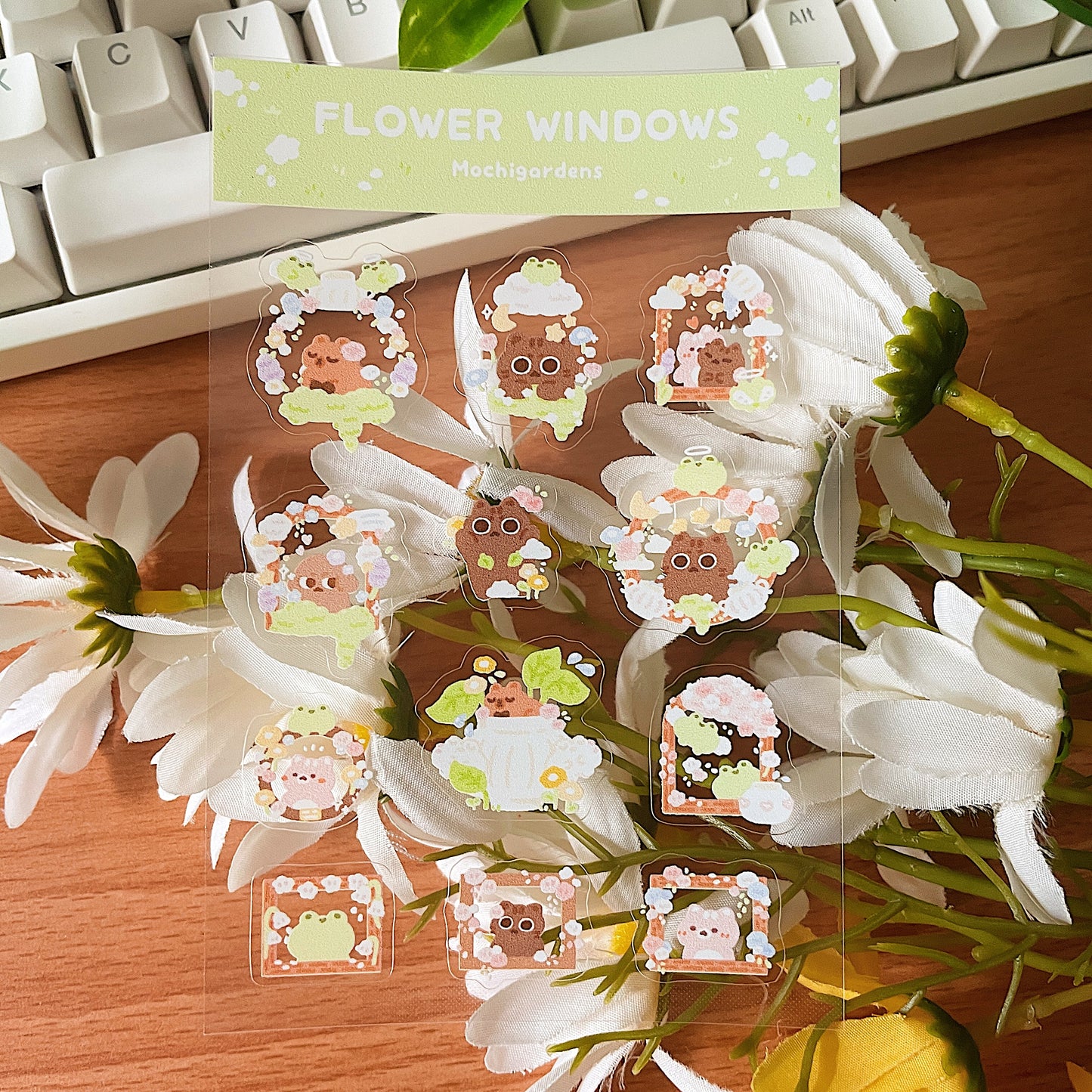 Flower Windows Transparent Sticker Sheet