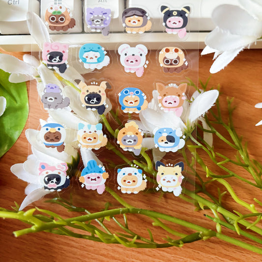 Cats in Hats 2 Transparent Sticker Sheet