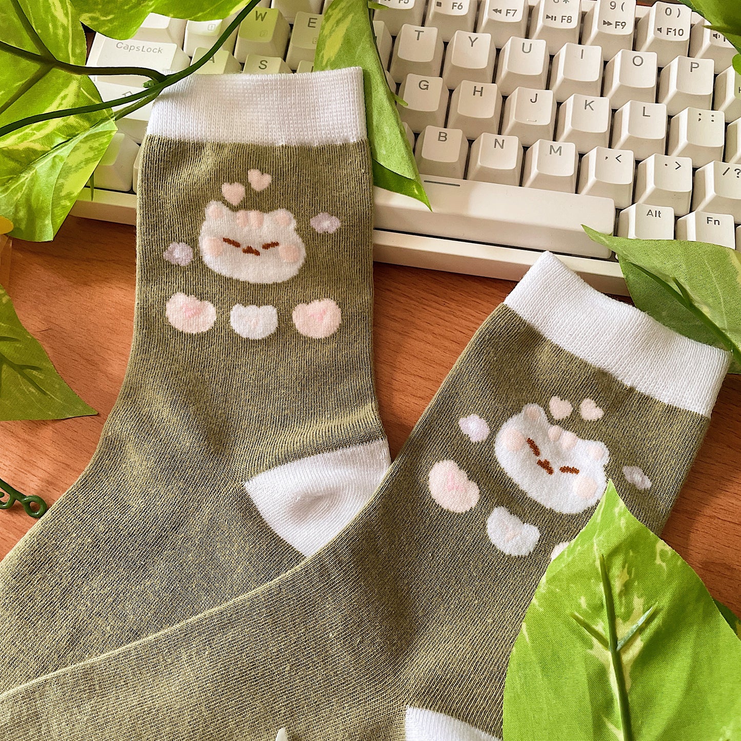 Flower Kitty Socks