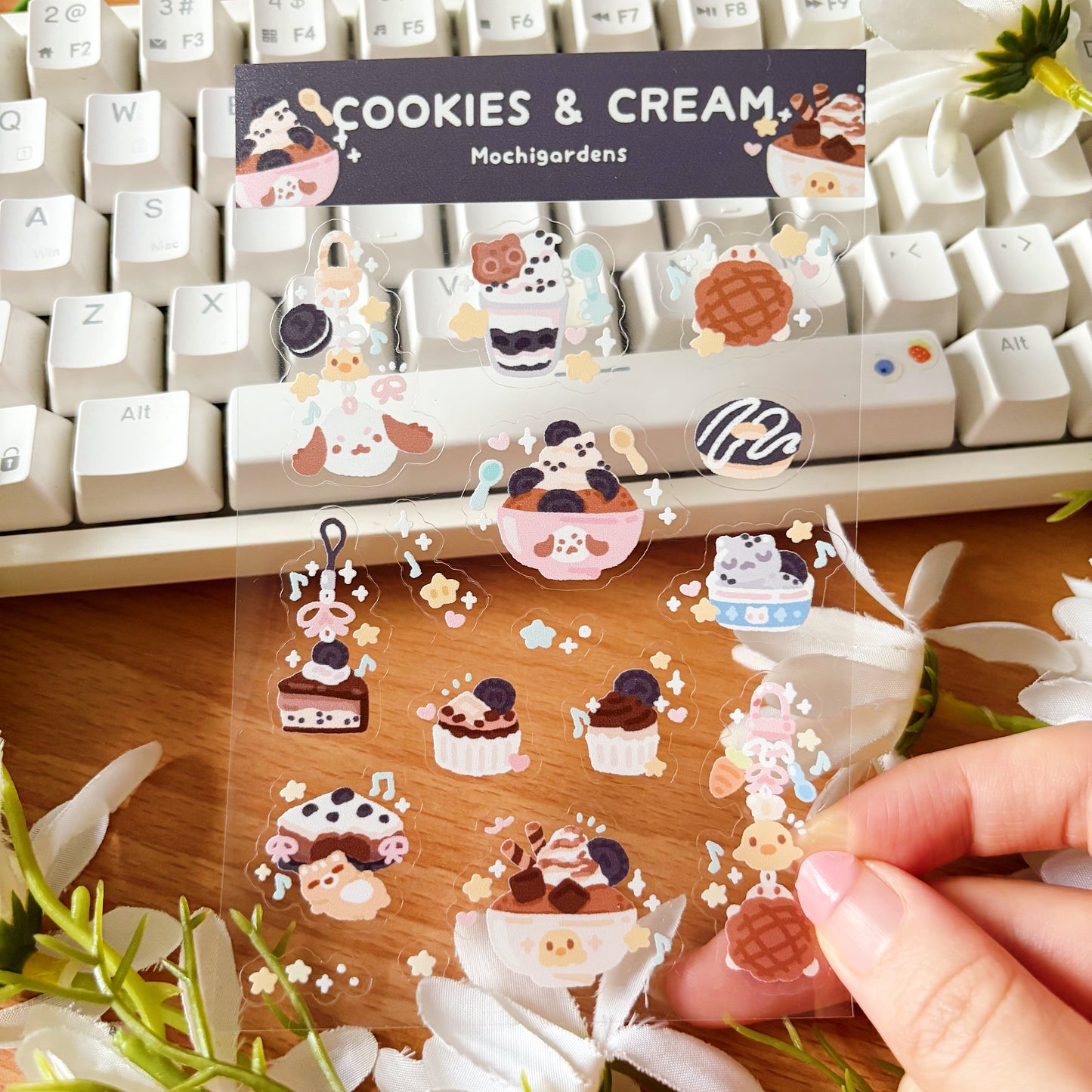Cookie and Cream Transparent Sticker Sheet