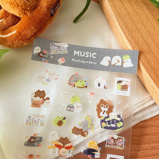 Music Transparent Sticker Sheet