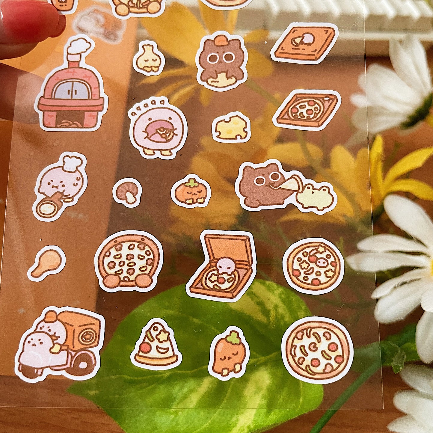 Pizza Transparent Sticker Sheet